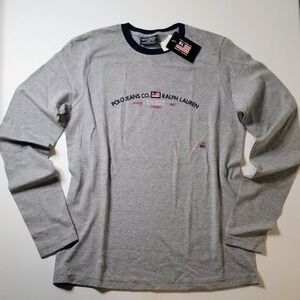 Polo Jeans Co. Ralph Lauren Gray Long Sleeve T-Shirt Women's Y2K 90s Embroidered